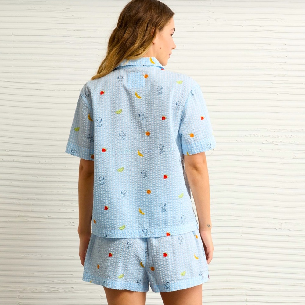 🍉🍌🍏American Eagle Snoopy Fruit Seersucker PJ Set🍌🍏🍉 - Picture 3 of 4